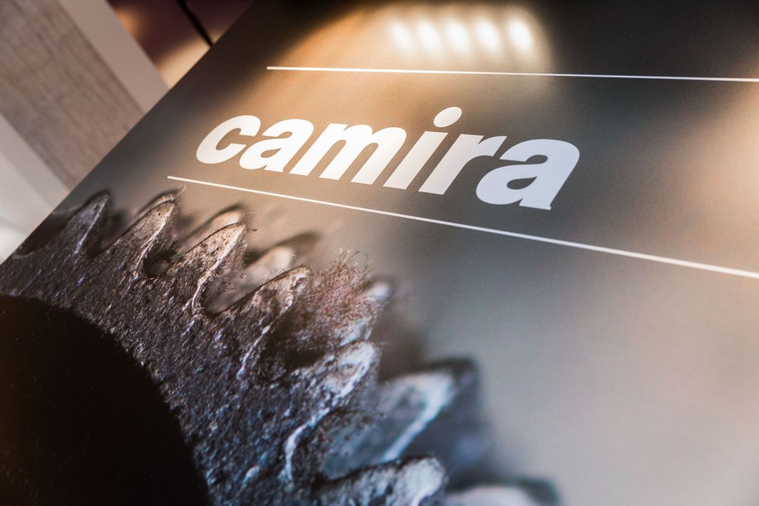 Close up of the Camira branded internal wall